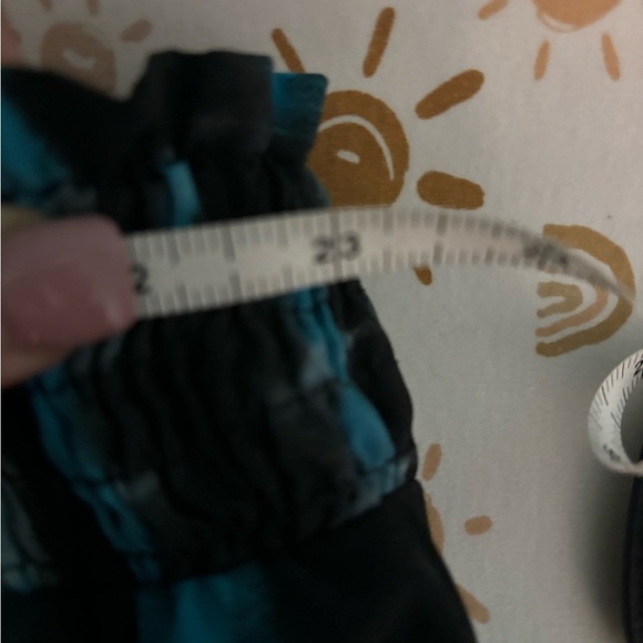 Lucy Diamonds Womens Polyester Aqua Black White Strapless Wide Leg Jumpsuit Sz L - Picture 7 of 10